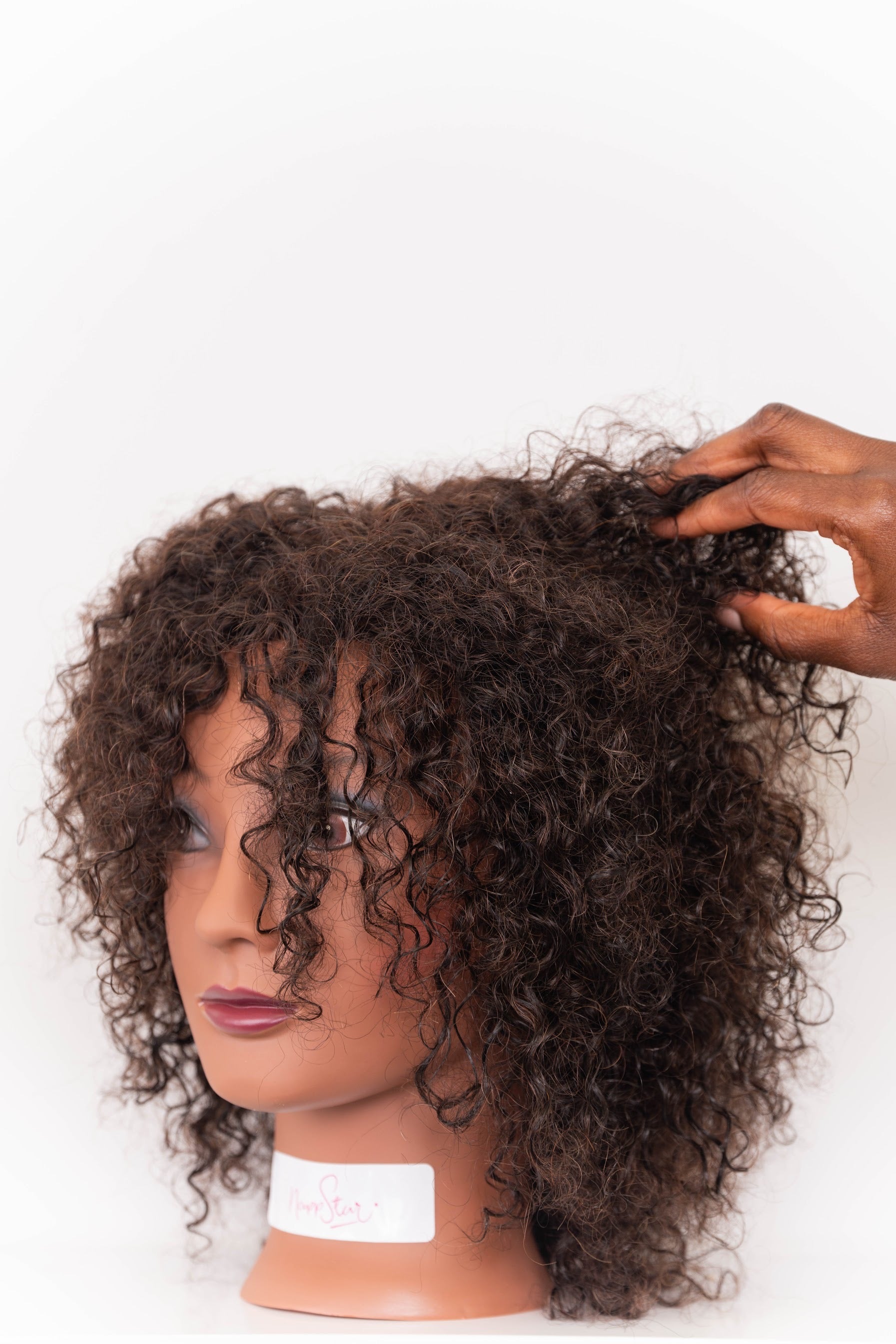 Curly Brown Hair Mannequin Amazon.com : Afro Curly Mannequin Head with 100% Human Hair  main image 3